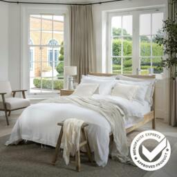Rackhams White French Linen Bed Sets 40cm Deep Fitted Sheets with Standard Pillowcases - Single - thumbnail 6