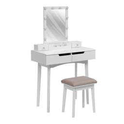 Rackhams 137cm H Modern Makeup Desk Set with Lighted Mirror and Stool - thumbnail 5