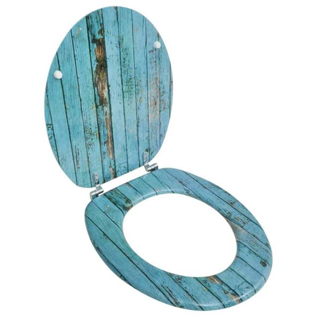 Rackhams Toilet Seat with MDF Lid Old Wood Design
