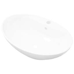 Rackhams Luxury Ceramic Basin Oval with Overflow and Faucet Hole - thumbnail 2