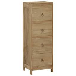 Rackhams Chest of Drawers 30x30x90 cm Solid Wood Teak - Brown - Solid teak wood, brass