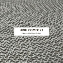 Rackhams Round Linen-Look Storage Ottoman - Light Grey - thumbnail 5