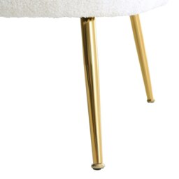 Rackhams Boucle Teddy Fabric Armchair with Metal Legs White - thumbnail 6