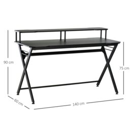 Rackhams Gaming Computer Desk Writing Table w/ Headphone Hook Curved Front - thumbnail 3