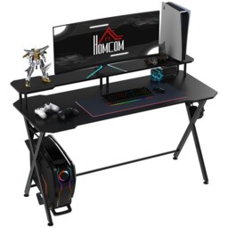 Rackhams Gaming Computer Desk Writing Table w/ Headphone Hook Curved Front - thumbnail 2