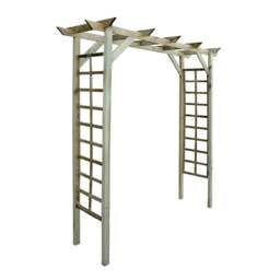 Rackhams Luna Flat Garden Arch 2.14m Pressure Treated Wooden Arch with Trellis - thumbnail 1