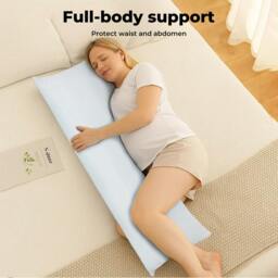 Rackhams Long Bolster Pillow Memory Foam Cooling Cover Pregnancy Nursing Maternity Body Support - thumbnail 3