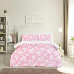 Rackhams Luxury Super Soft Reversible Floral Toile Duvet Cover with Pillowcase - Single (135cm x 200cm) - thumbnail 3