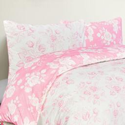 Rackhams Luxury Super Soft Reversible Floral Toile Duvet Cover with Pillowcase - Single (135cm x 200cm) - thumbnail 2