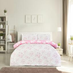 Rackhams Luxury Super Soft Reversible Floral Toile Duvet Cover with Pillowcase - Single (135cm x 200cm) - thumbnail 1