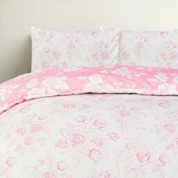 Rackhams Luxury Super Soft Reversible Floral Toile Duvet Cover with Pillowcase - Single (135cm x 200cm) - thumbnail 5