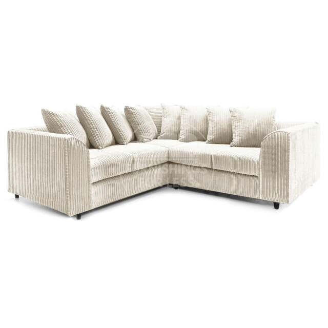 Rackhams Ferguson / Luxor Full Jumbo Cord Corner Sofa - Cream - image 1