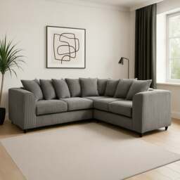 Rackhams Ferguson / Luxor Full Jumbo Cord Corner Sofa - Cream - thumbnail 2
