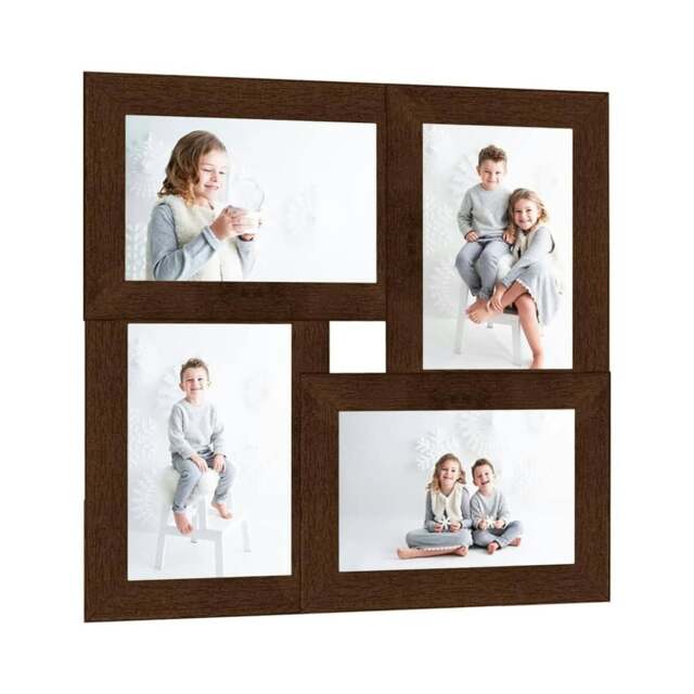 Rackhams Collage Photo Frame for 4x(13x18 cm) Picture Dark Brown MDF