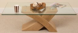 Rackhams Milano Glass and Wood Coffee Table for Living Room - Transparent - Black - thumbnail 6
