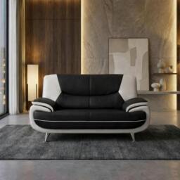 Rackhams Palermo Living Room Furniture Range - Black/Red - 2 Seater - thumbnail 3