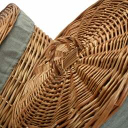 Rackhams Small Light Steamed Wicker Round Linen Basket with Grey Sage Lining - thumbnail 4