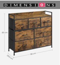 Rackhams Chest of Drawers - Cabinet with 7 Fabric Drawers - thumbnail 3