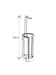 Rackhams Black Bathroom Accessory Set Toilet Roll Holder and Toilet Brush - thumbnail 4