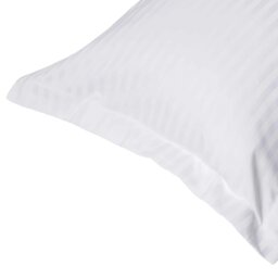 Rackhams 540 Thread Count Satin Stripe Oxford Pillowcase - White - One Size - White - 100% Cotton - thumbnail 3