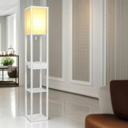Rackhams Modern Floor Lamp With 3 Shelves and USB Ports Grey - thumbnail 4