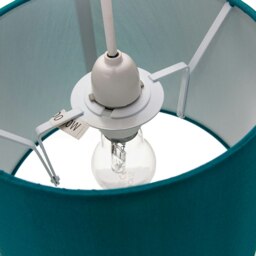 "Rackhams Traditionally Designed Medium 10"" Drum Lamp Shade in Sleek Teal Faux Silk Fabric" - thumbnail 3