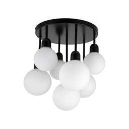 Rackhams Broome Bathroom 7 Light Opal Glass Ceiling Light - Matt Black - thumbnail 4