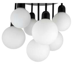Rackhams Broome Bathroom 7 Light Opal Glass Ceiling Light - Matt Black - thumbnail 6