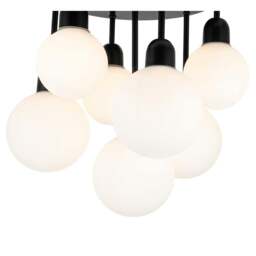Rackhams Broome Bathroom 7 Light Opal Glass Ceiling Light - Matt Black - thumbnail 5