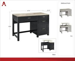 Rackhams Carver Lift Top Office Desk Black - thumbnail 3