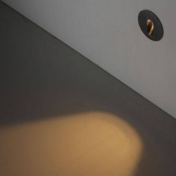 Rackhams 1 Watt Round Recessed Black Outdoor Stair Step Light - thumbnail 2