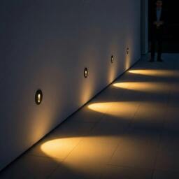 Rackhams 1 Watt Round Recessed Black Outdoor Stair Step Light - thumbnail 4