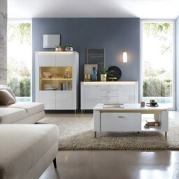 Rackhams Lazio Sideboard 2 Door 4 Drawer in Alpine White/White Gloss - White - 155.3 - 1 - thumbnail 3