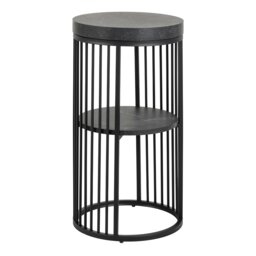 Rackhams Strington Round Bedside Table 1 Shelf in Matt Black - Black - Manufactured wood,Powder coated Steel - 1 - thumbnail 1