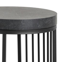 Rackhams Strington Round Bedside Table 1 Shelf in Matt Black - Black - Manufactured wood,Powder coated Steel - 1 - thumbnail 5