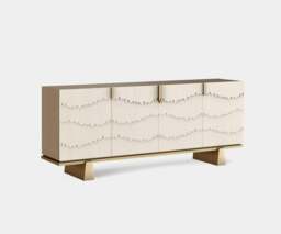 Rackhams Cliff Sideboard: Modern Majesty in Textured Oak Veneer & Aged Brass - thumbnail 2