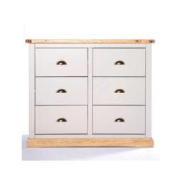 Rackhams Bomporto 6 Drawer Chest of Drawers Brass Cup Handle - Light Grey - thumbnail 2