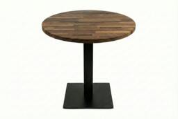 Rackhams Staved Walnut Round Pedestal Table (Table Top Only) - 600mm