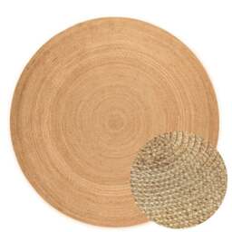 Rackhams Braided Jute Rug Round Rangpur Natural Gold - Ø 140 cm - thumbnail 3