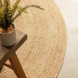 Rackhams Braided Jute Rug Round Rangpur Natural Gold - Ø 140 cm - thumbnail 6