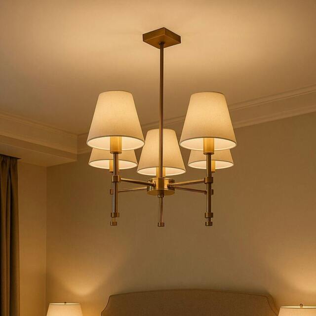 Rackhams Taliah 5-Light Antique Brass Semi-Flush Ceiling Light - image 1