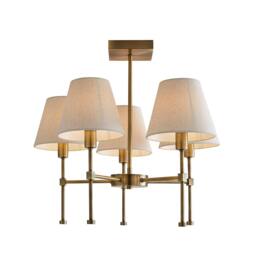 Rackhams Taliah 5-Light Antique Brass Semi-Flush Ceiling Light - thumbnail 2