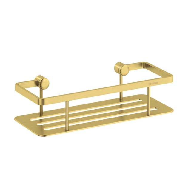 Rackhams Brushed Brass Shower Basket - image 1