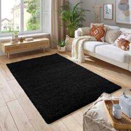 Rackhams Shaggy Rug - Black - 60cm x 110cm (2ft x 3.5ft)