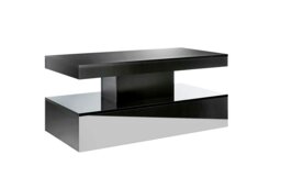 Rackhams Coffee Table Gloss Tiffany with LED RGB Remote Control Light - Black - Wood - 50cm(d)39cm(h)100cm(w) - thumbnail 1