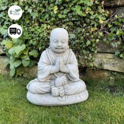 Rackhams Small Monk on a cushion Garden Ornament - thumbnail 2