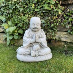 Rackhams Small Monk on a cushion Garden Ornament - thumbnail 1