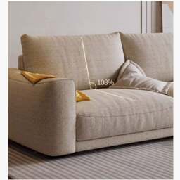 Rackhams Caleb Modern Two Seater, Three Seater, Four Seater Sofa, Cotton Linen - Beige - Two Seater 190cm - thumbnail 5