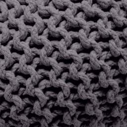 Rackhams Knitted Pouffe Chunky Round Footstool Ottoman 100% Cotton - Black - thumbnail 6