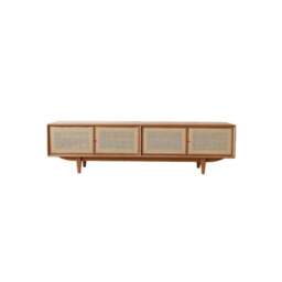 Rackhams Pavia TV Stand, Rattan & Oak - 160cm - thumbnail 3